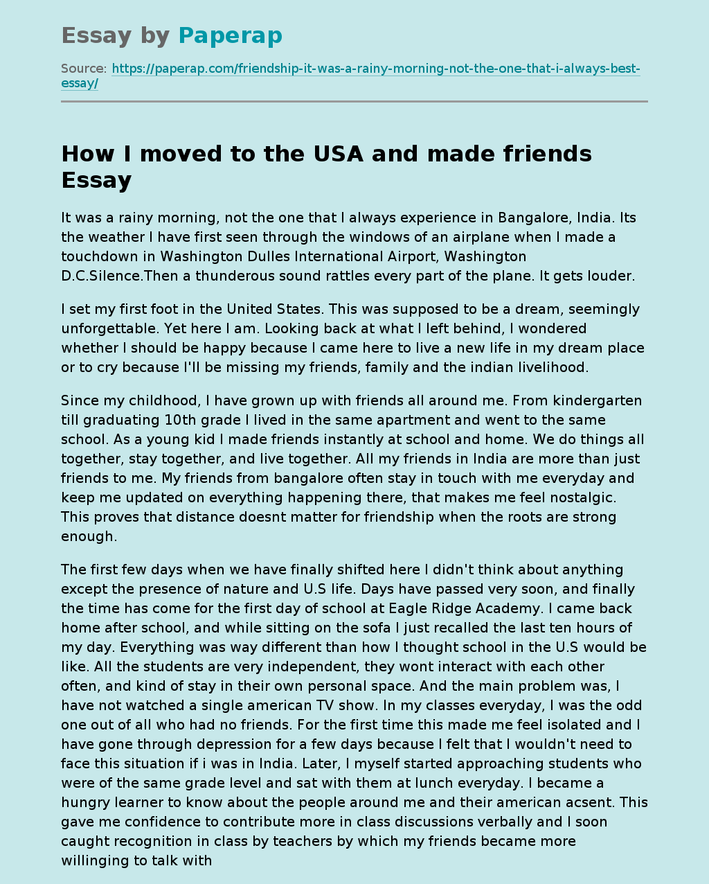 How I moved to the USA and made friends