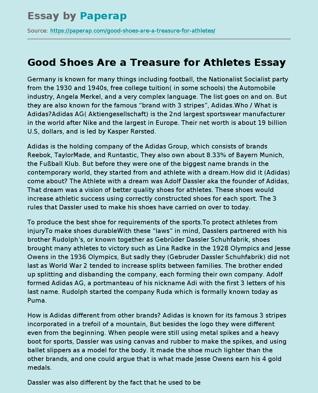 Good Shoes Are a Treasure for Athletes