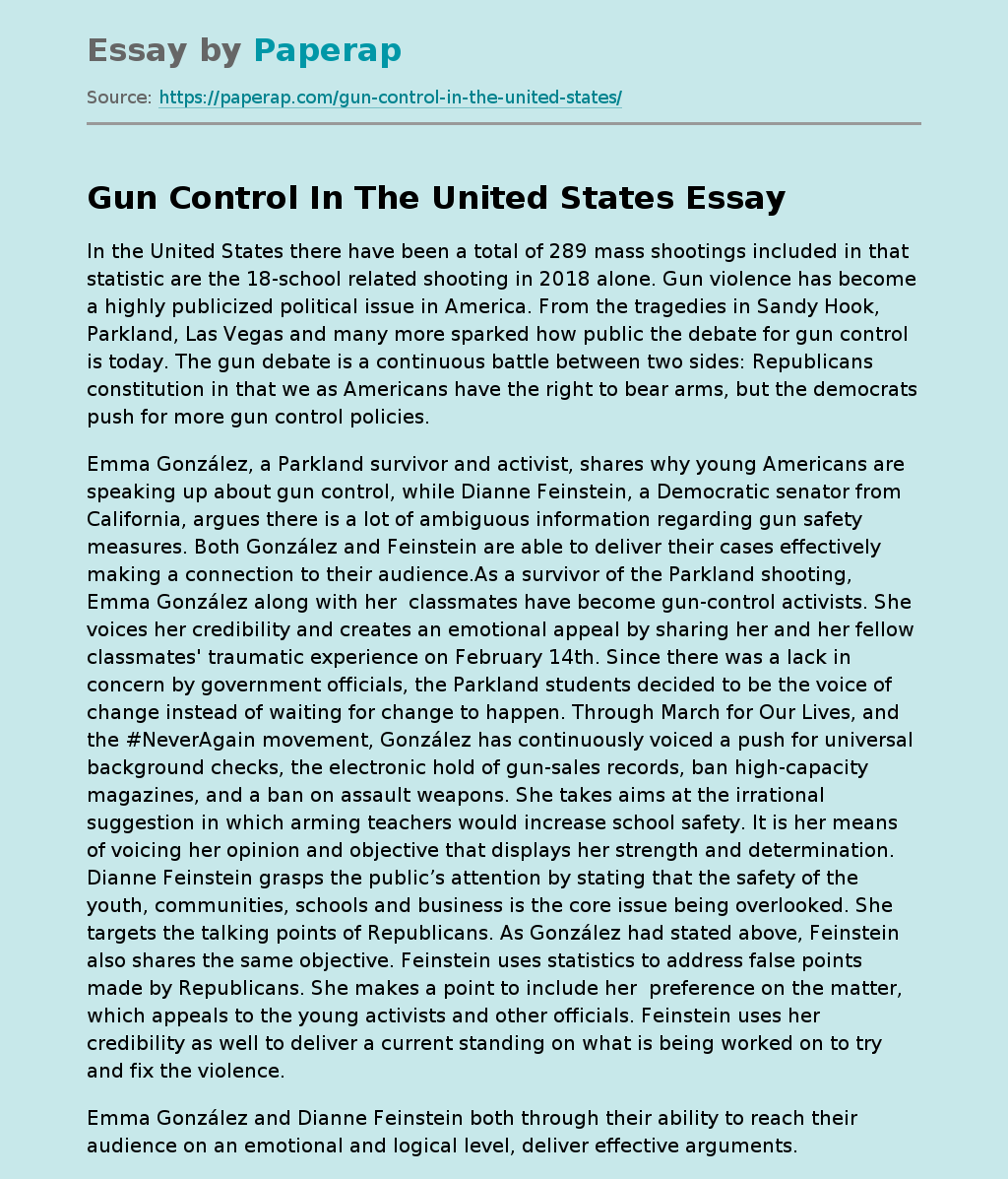 Gun Control In The United States