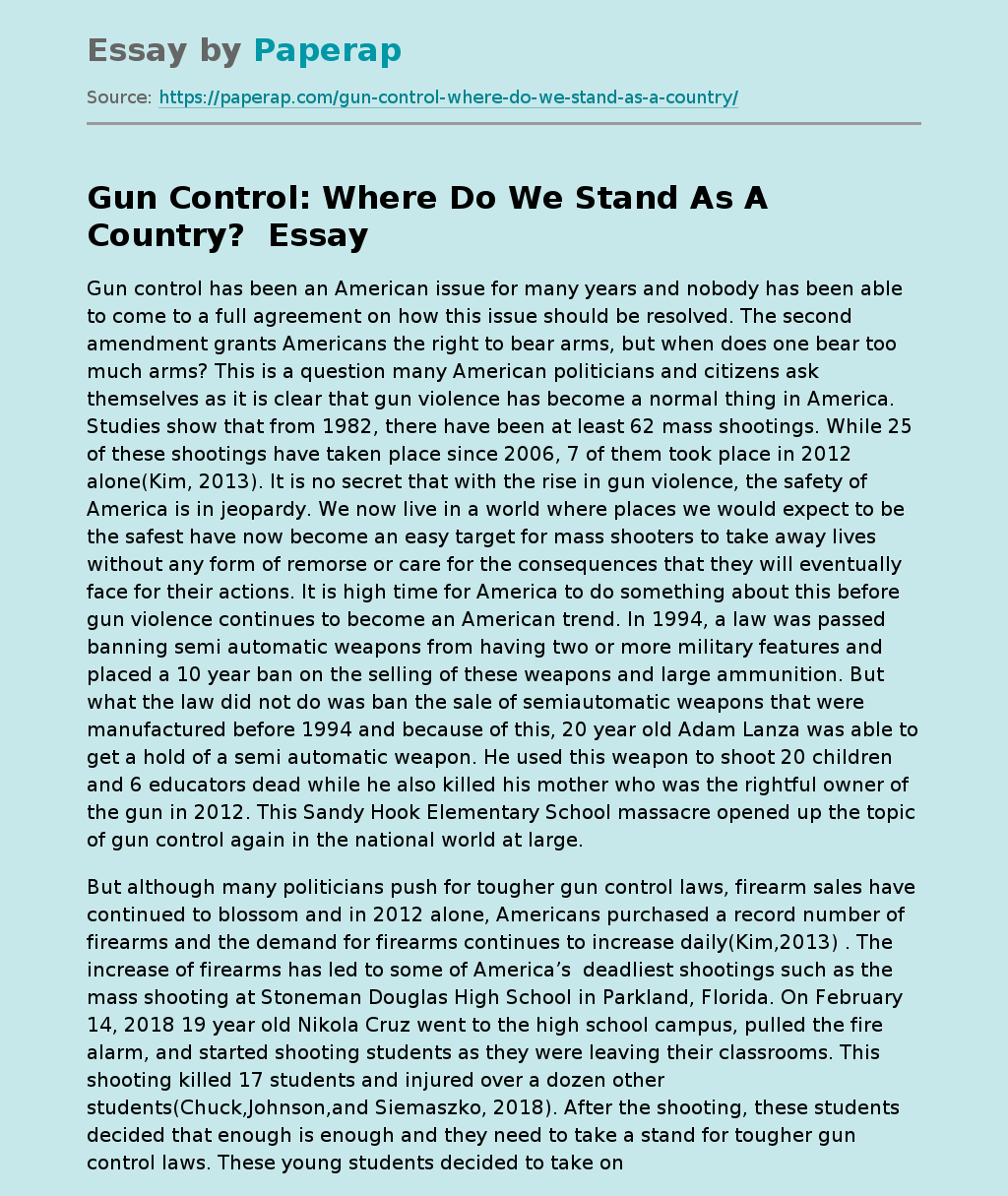 Gun Control: Where Do We Stand As A Country? 
