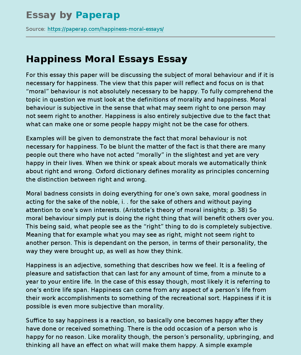 nonfiction essay about happiness