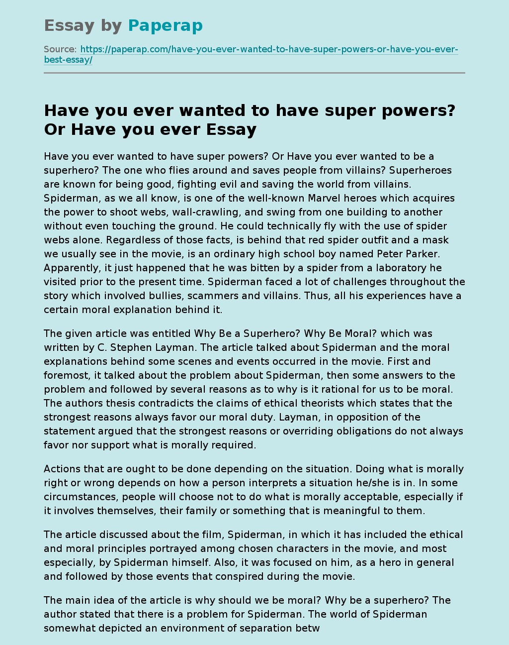 Have you ever wanted to have super powers? Or Have you ever