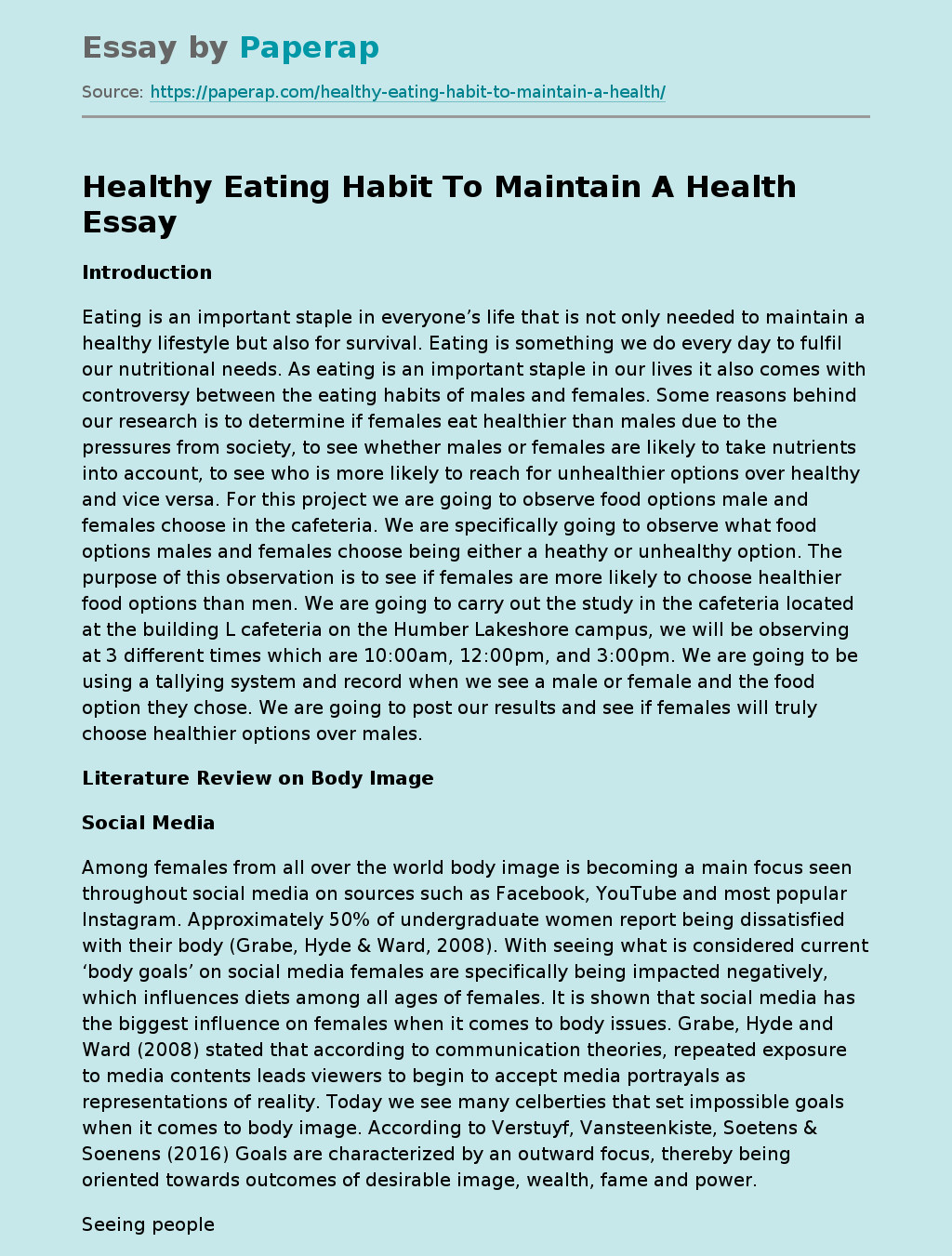 Healthy Eating Habit To Maintain A Health