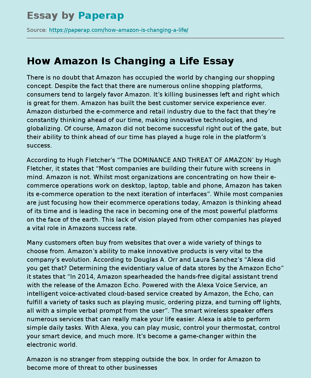 How Amazon Is Changing a Life