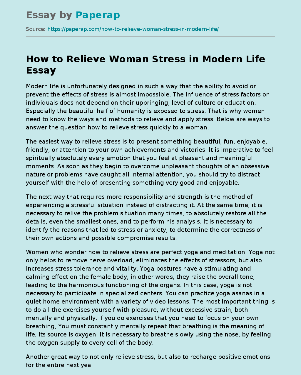 How to Relieve Woman Stress in Modern Life