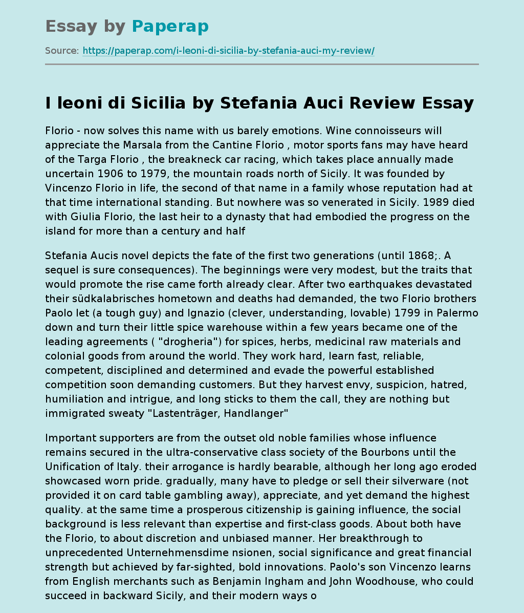 I leoni di Sicilia by Stefania Auci Review
