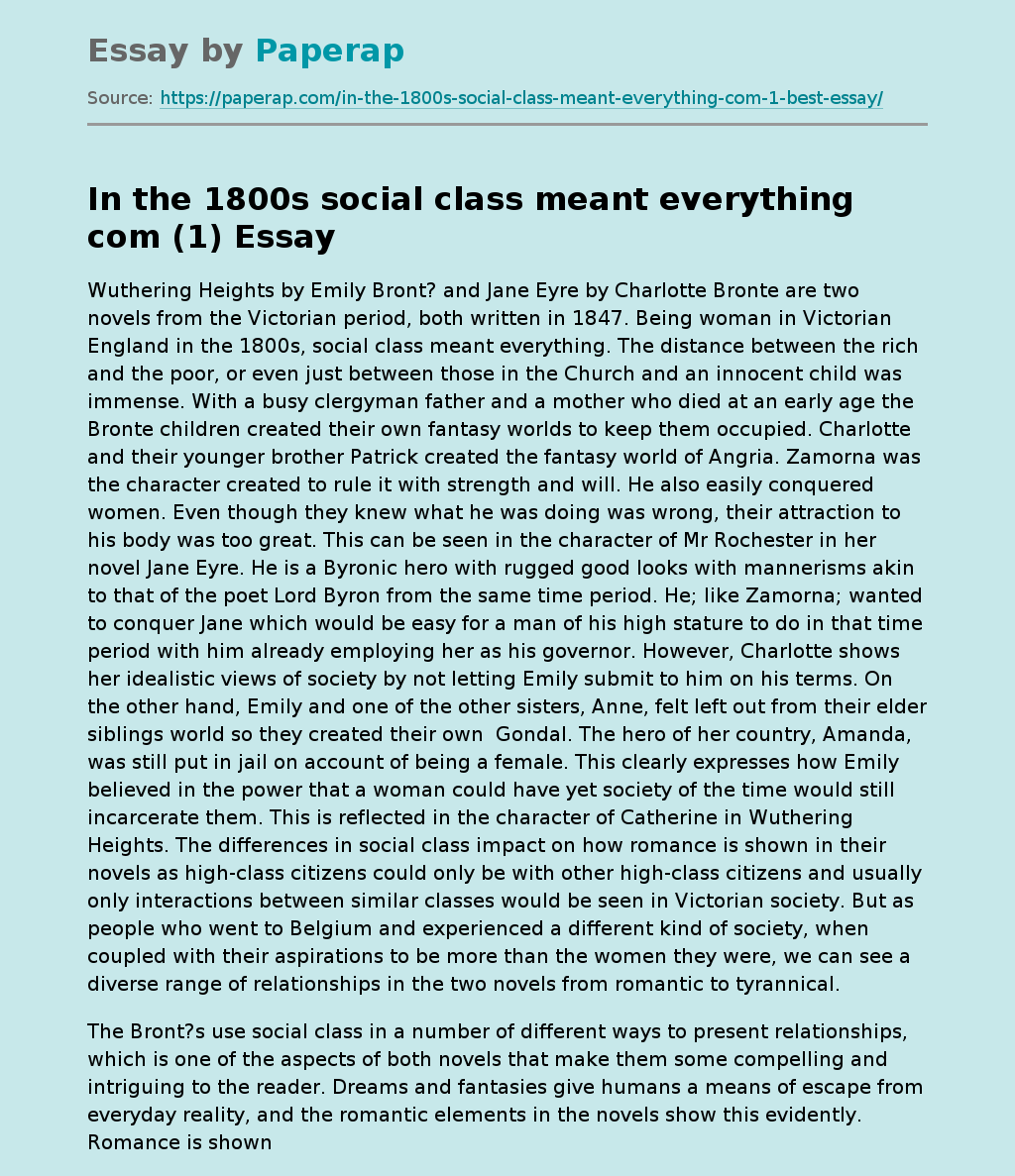 In the 1800s social class meant everything com (1)