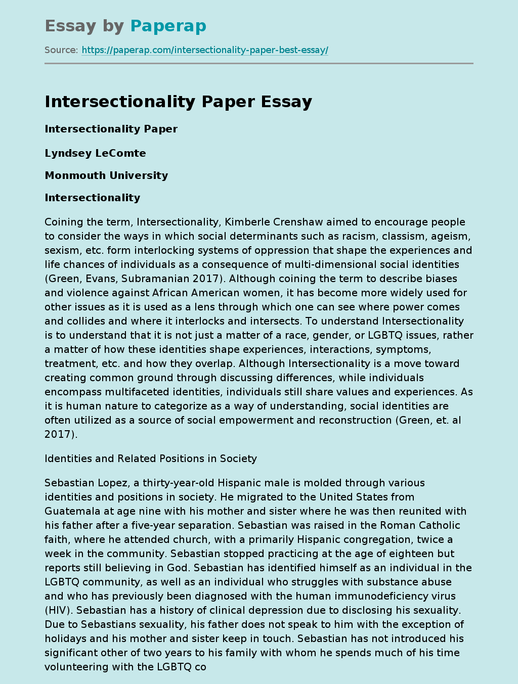 Intersectionality Paper