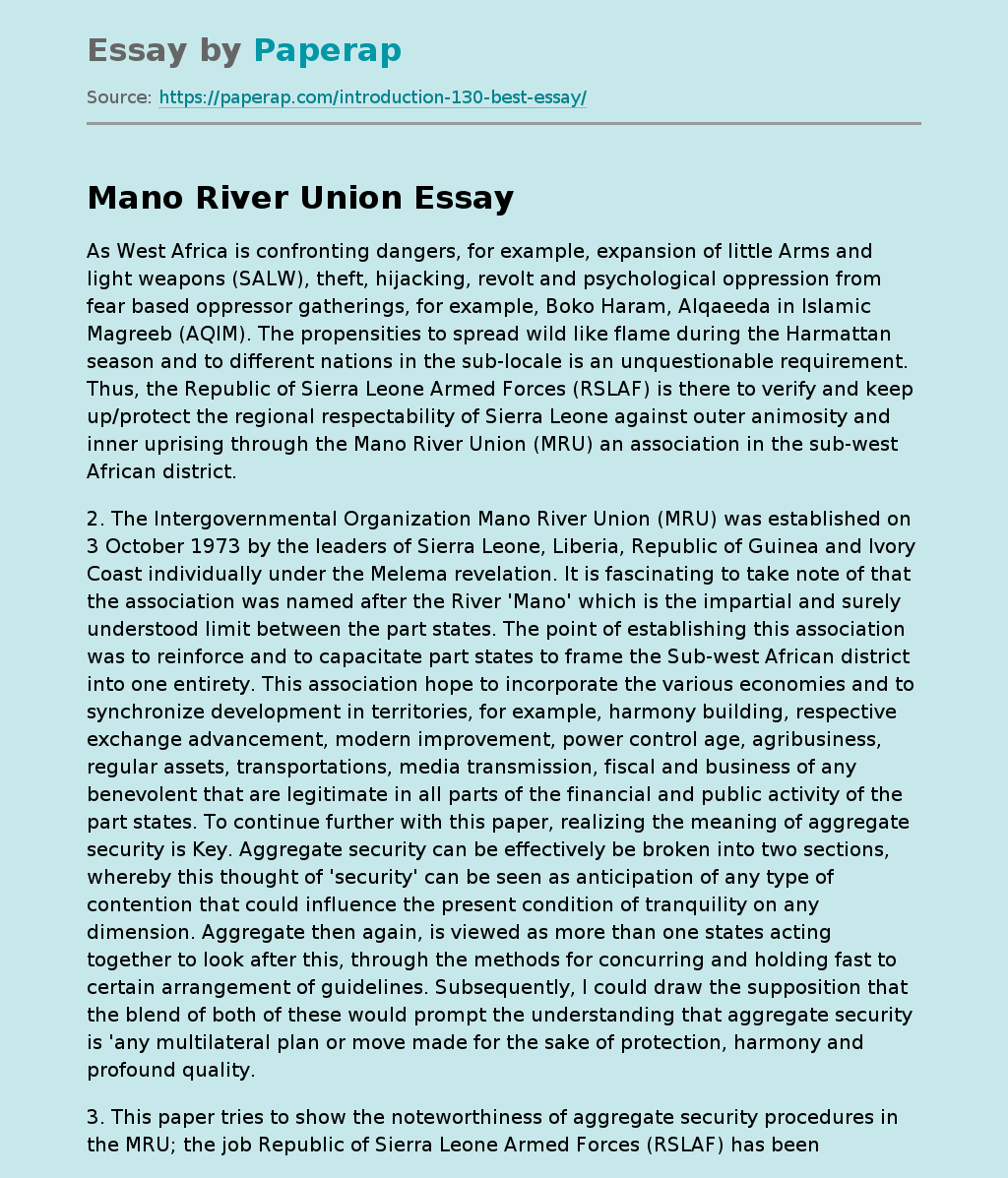 Mano River Union