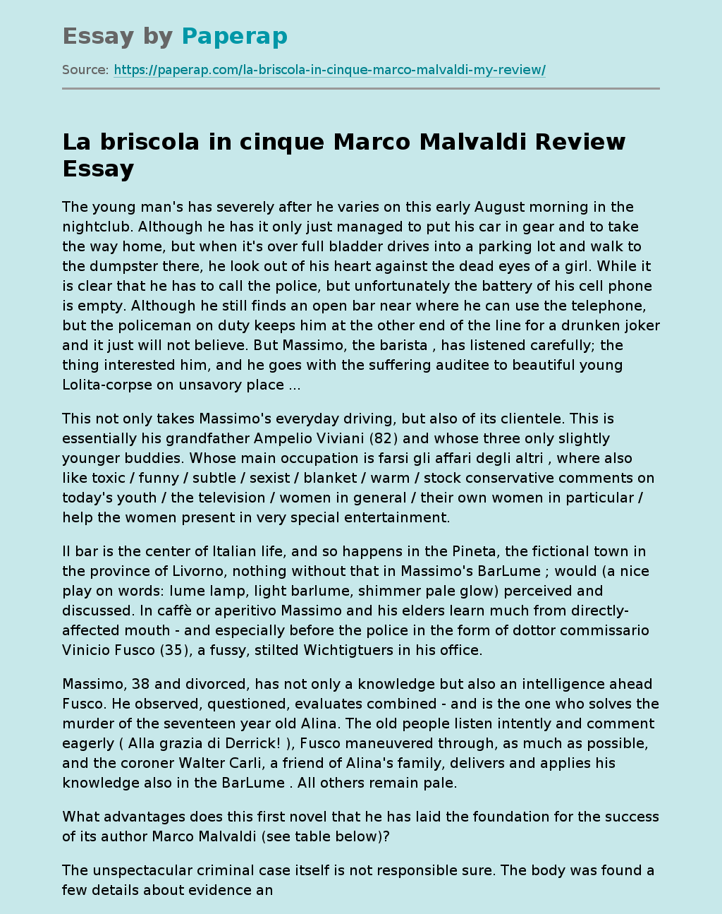 La briscola in cinque Marco Malvaldi Review