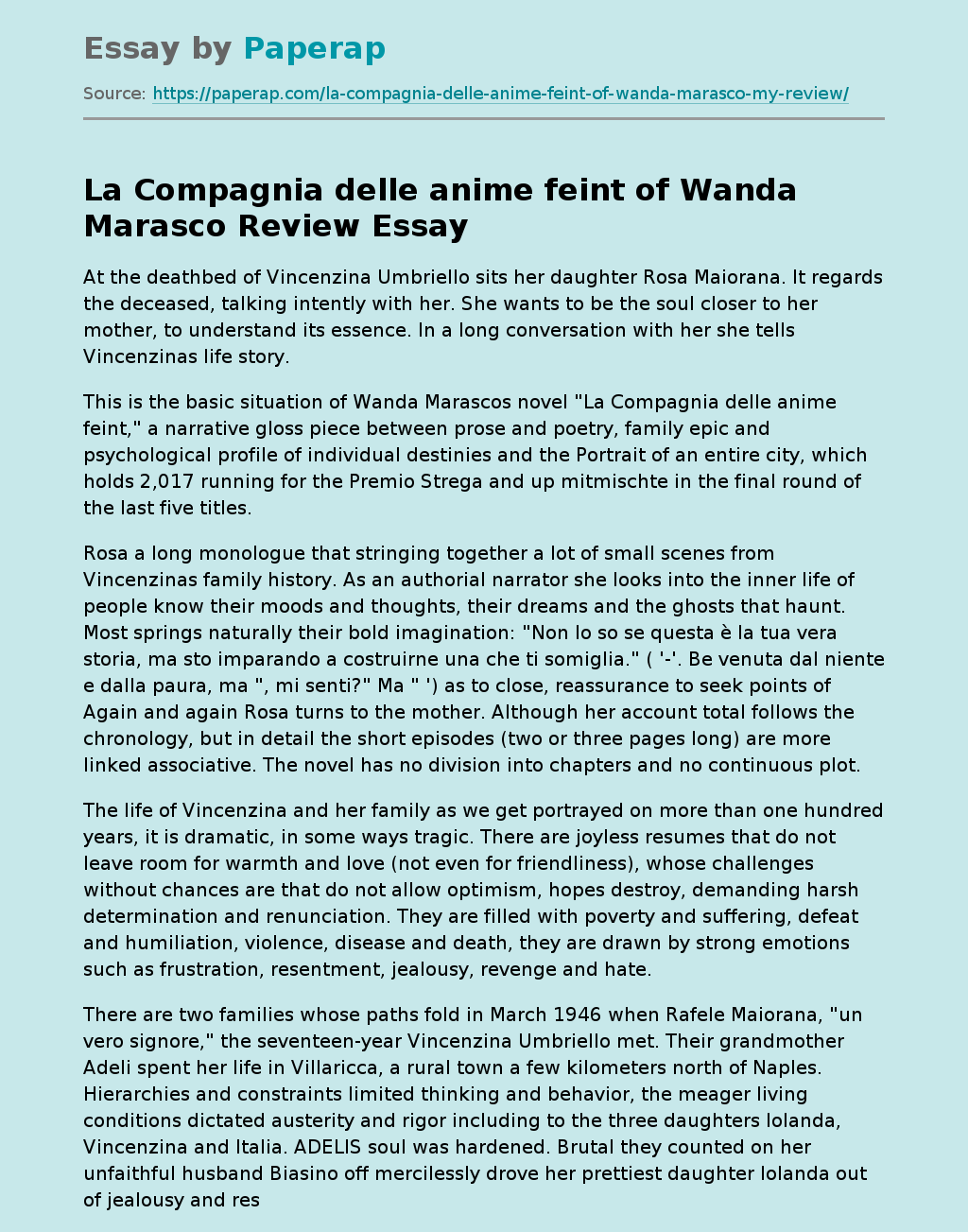 La Compagnia Delle Anime Feint Of Wanda Marasco Review