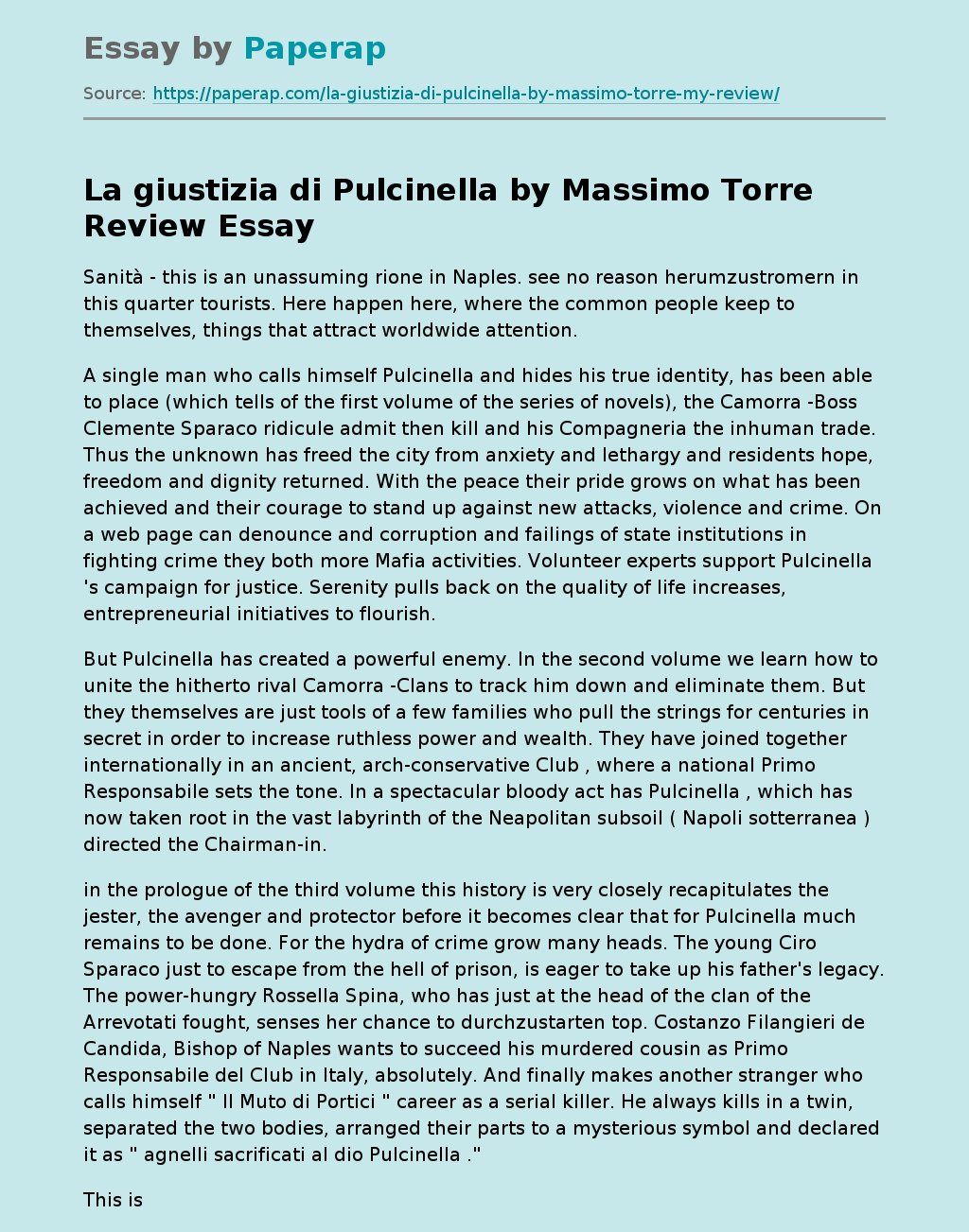 La Giustizia Di Pulcinella By Massimo Torre Review
