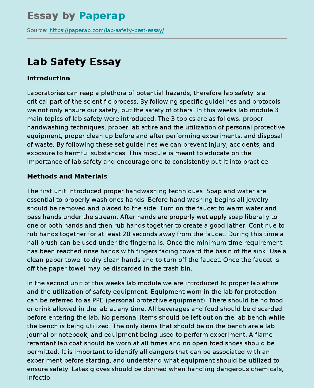 Importance of Lab Safety