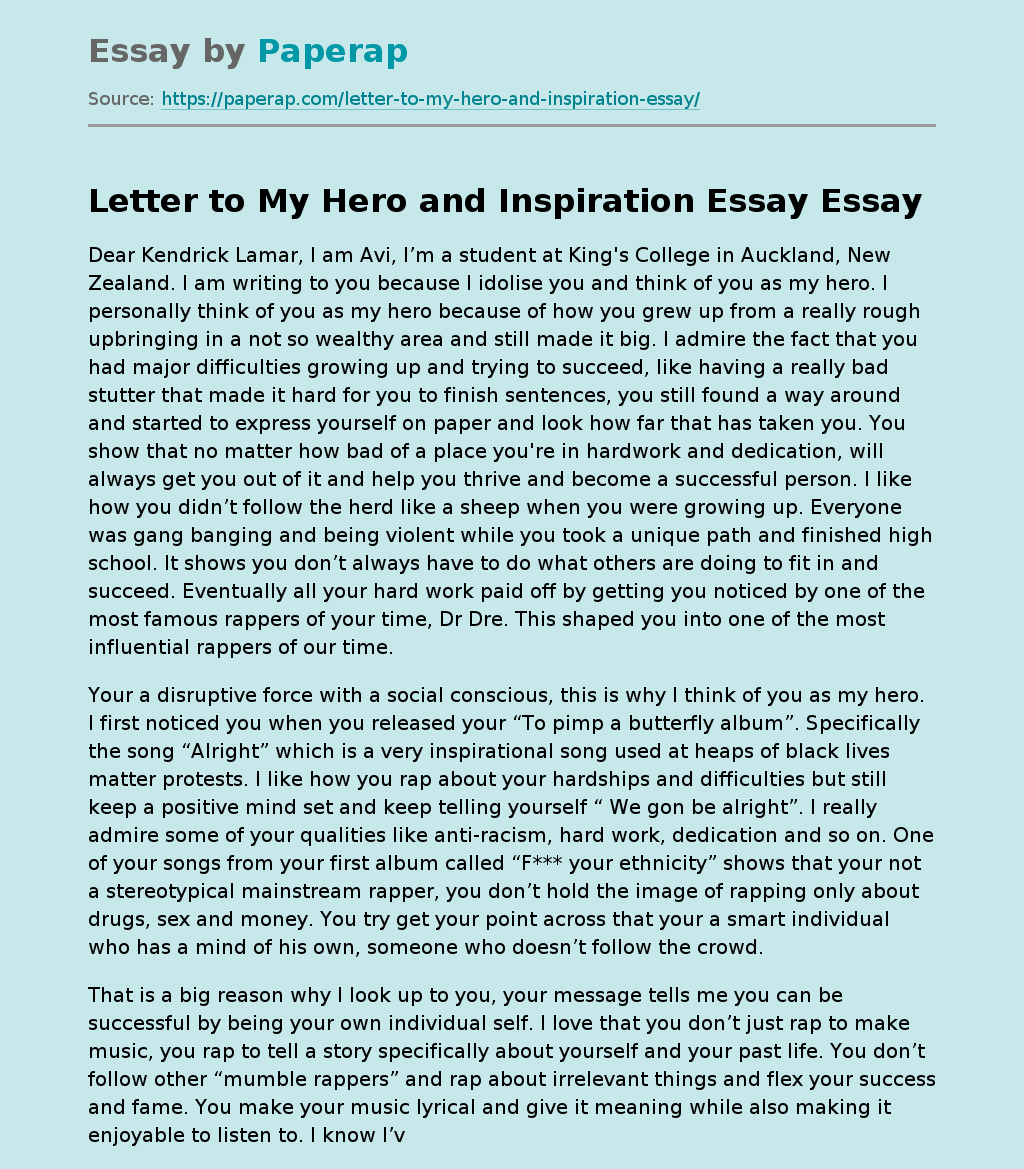 my hero my motivator essay