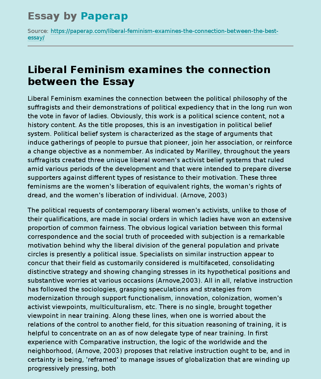 liberal feminism research paper