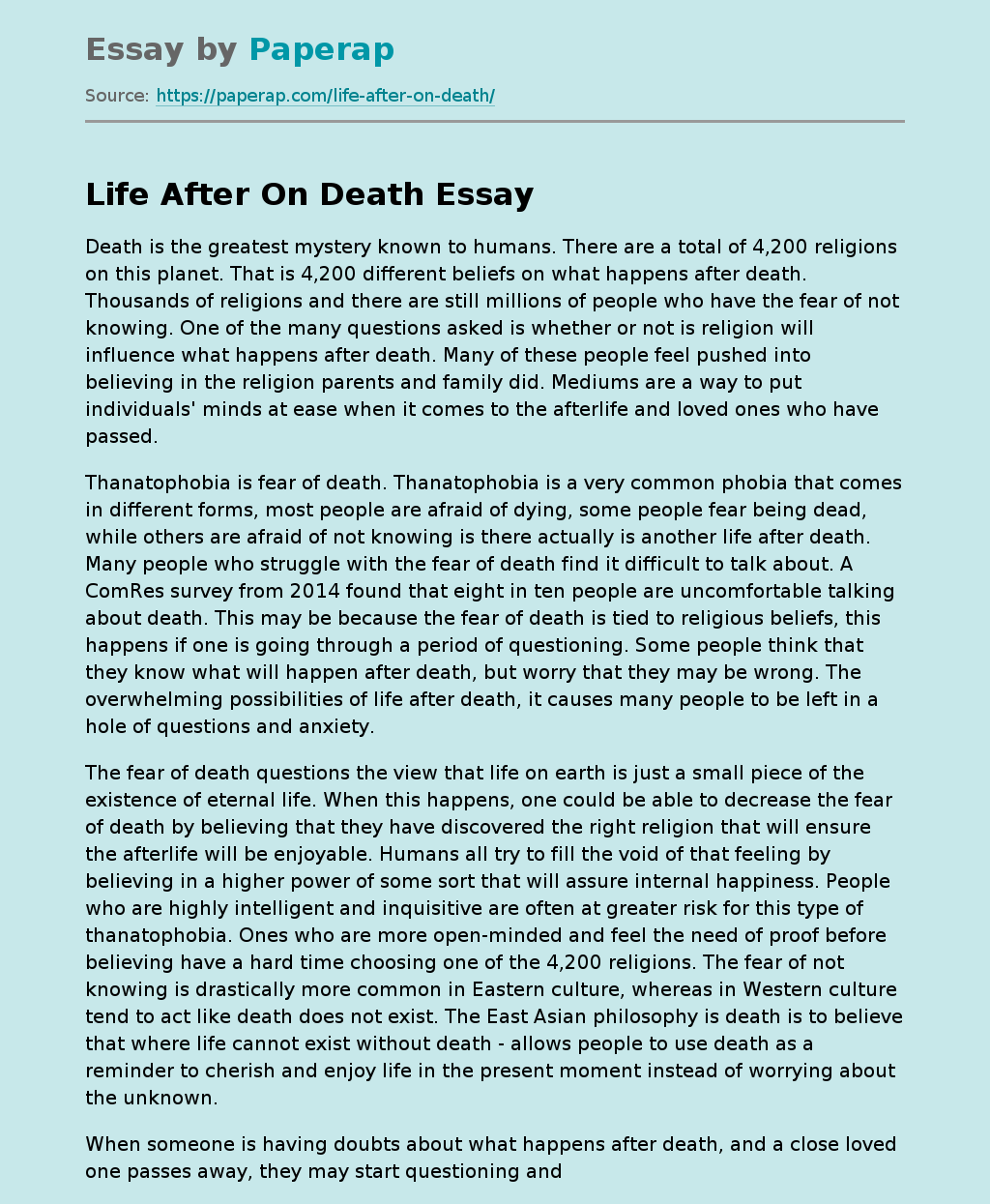 Life After On Death