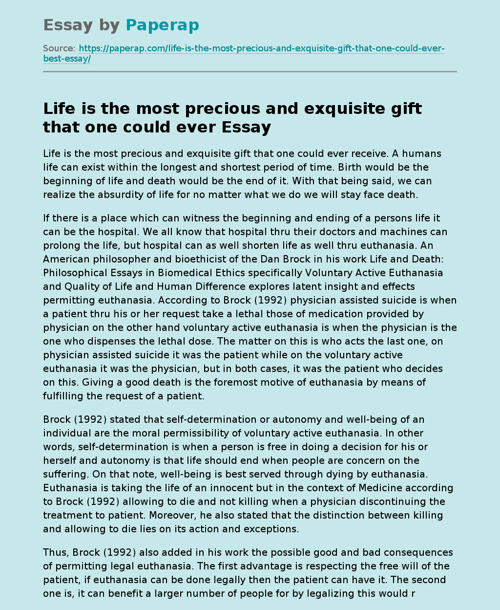 everyday is a gift essay 250 words