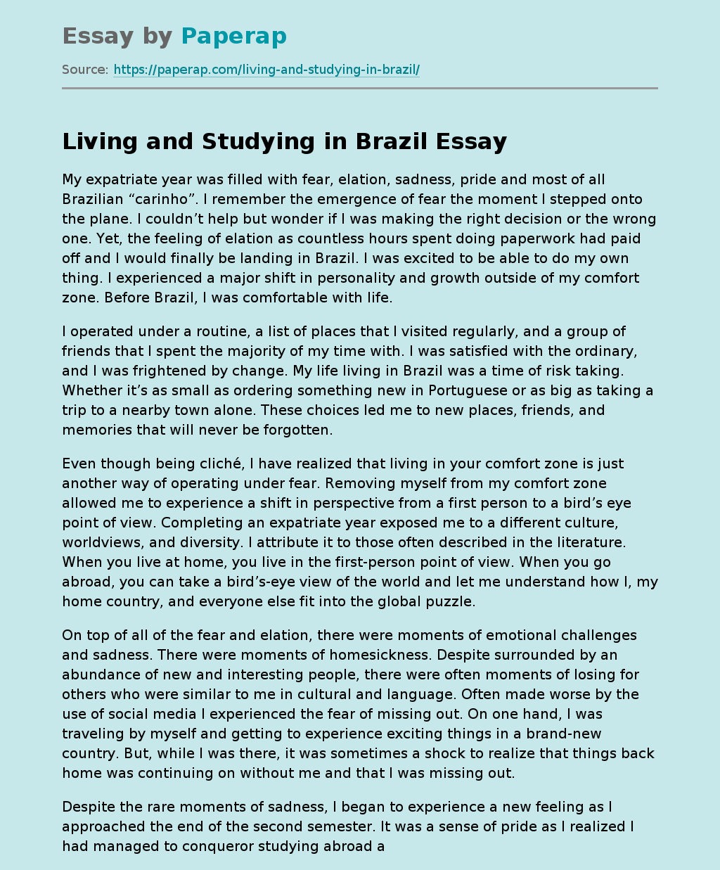 Living and Studying in Brazil