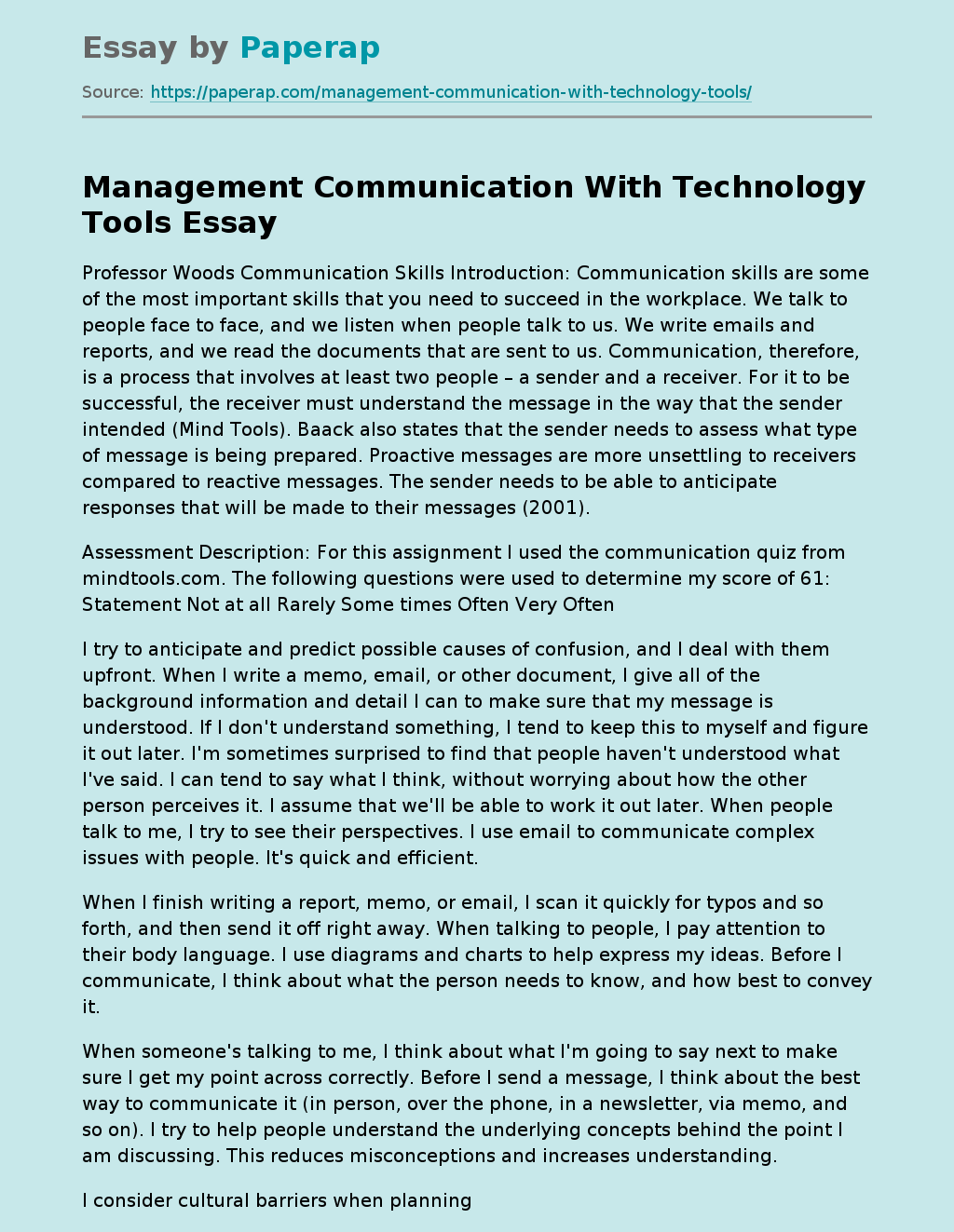 Management Communication With Technology Tools