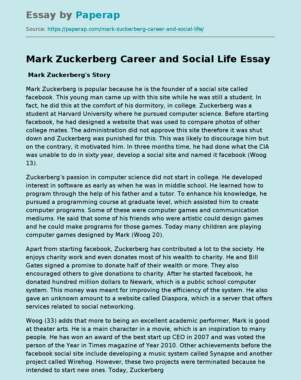 Mark Zuckerberg Career and Social Life
