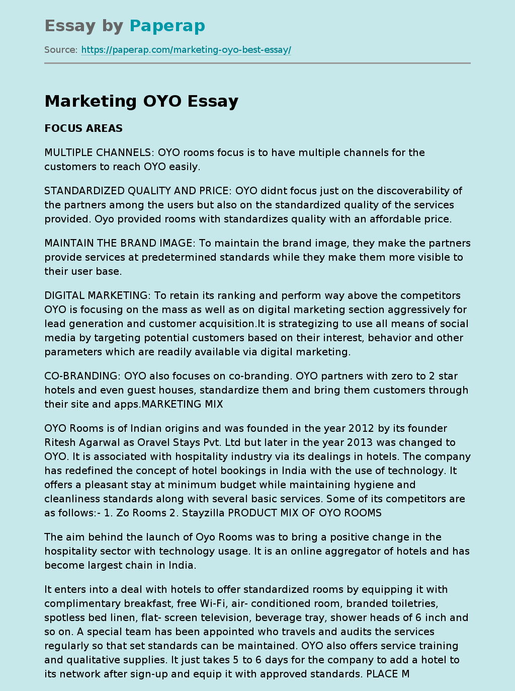 Marketing OYO