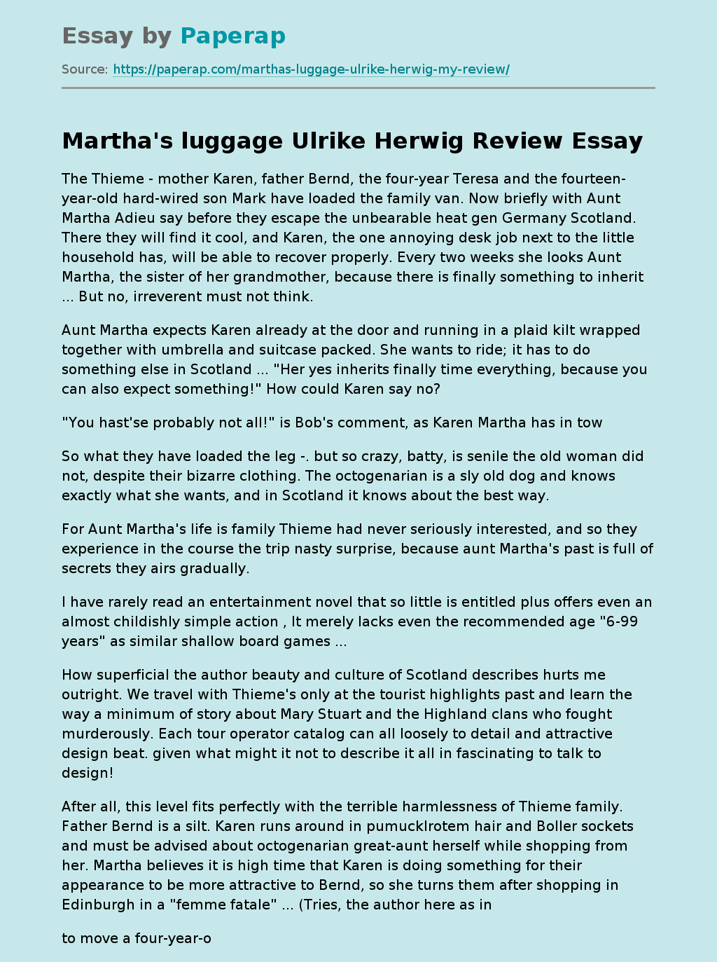 Martha’s Luggage by Ulrike Herwig