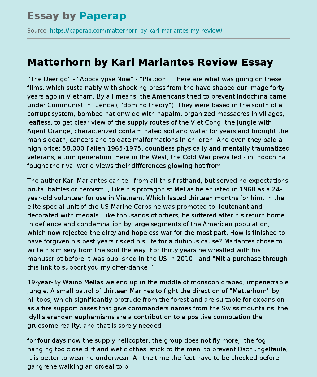 Matterhorn by Karl Marlantes Review