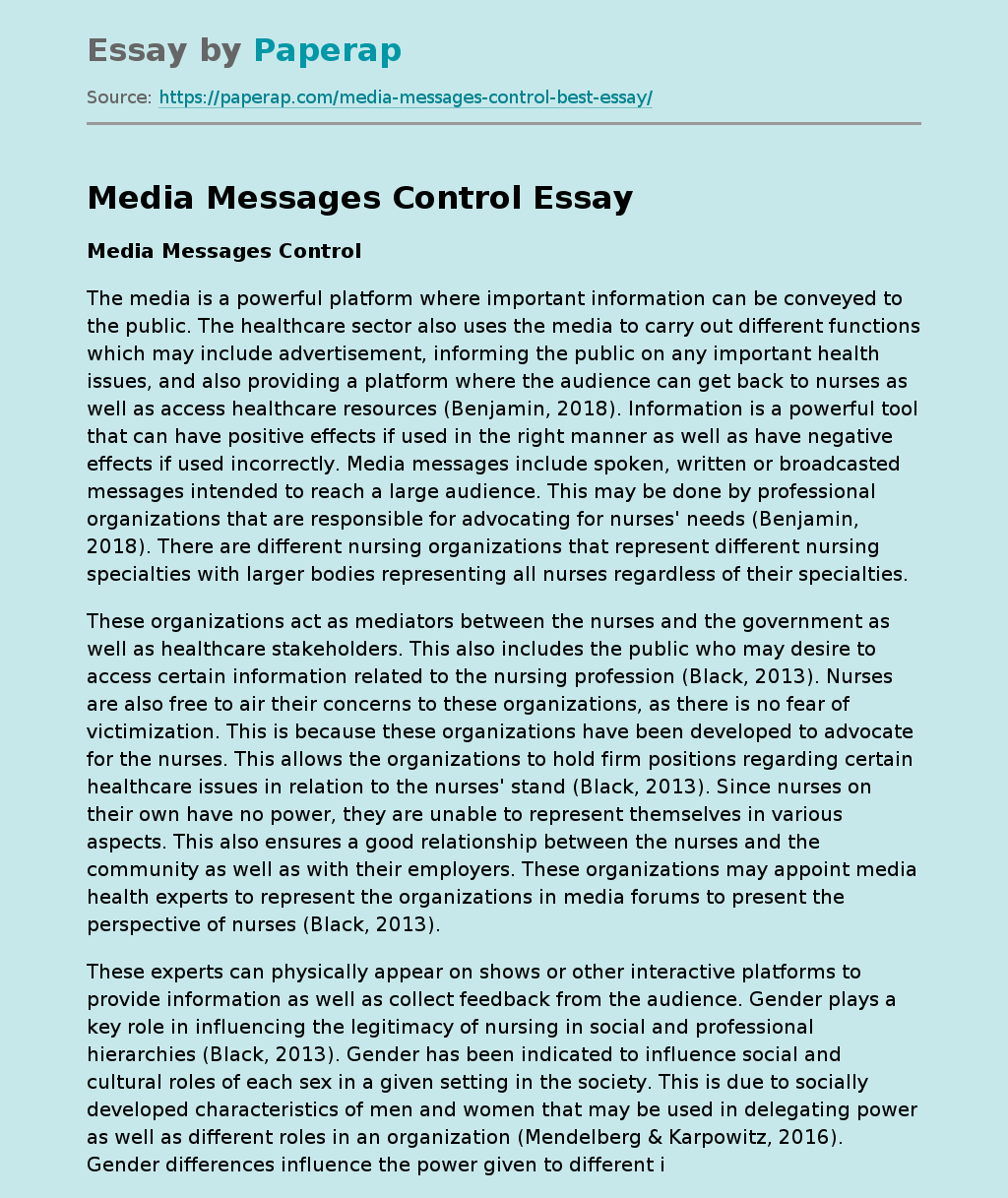 Media Messages Control
