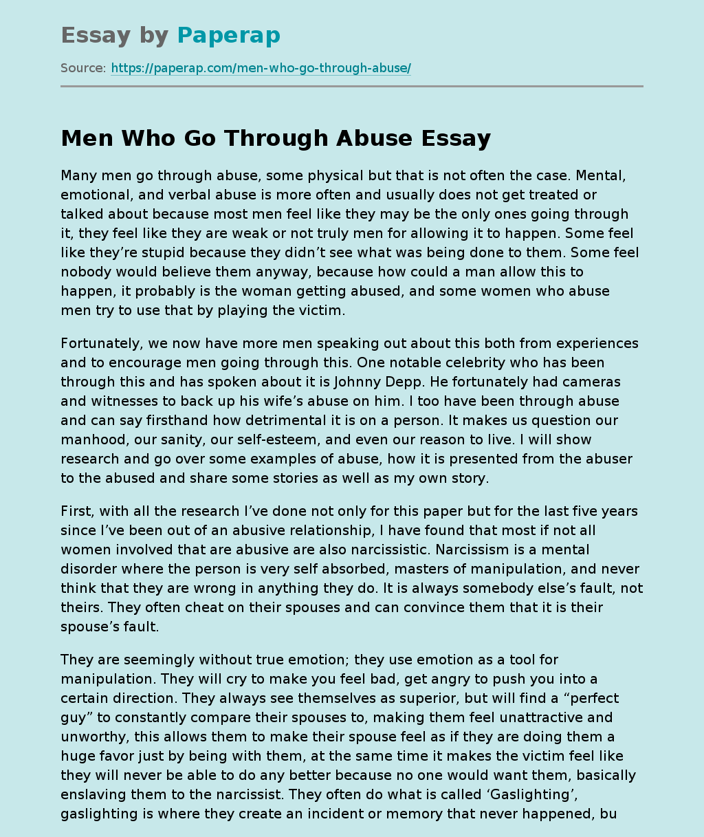 Men Who Go Through Abuse