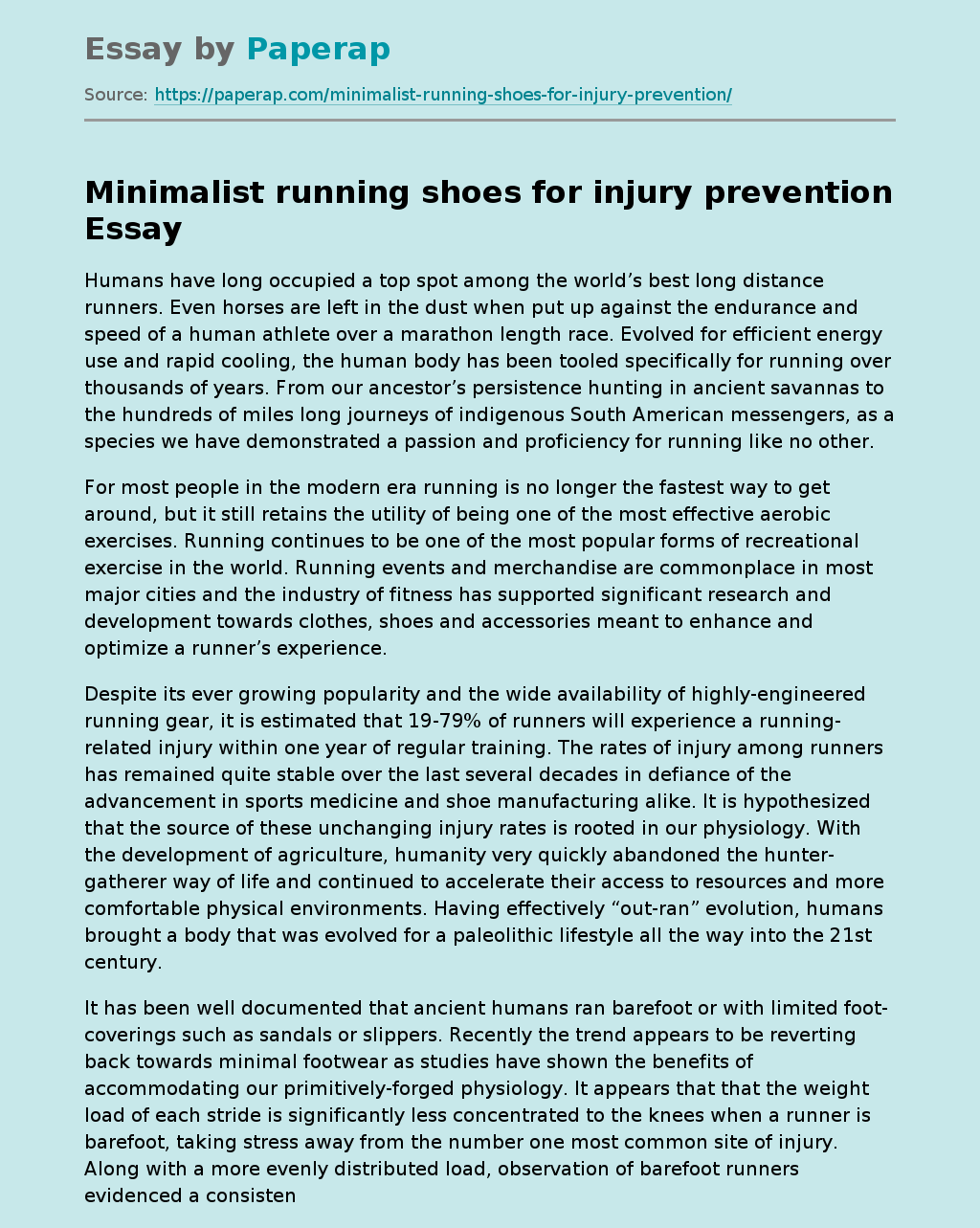Minimalist running shoes for injury prevention