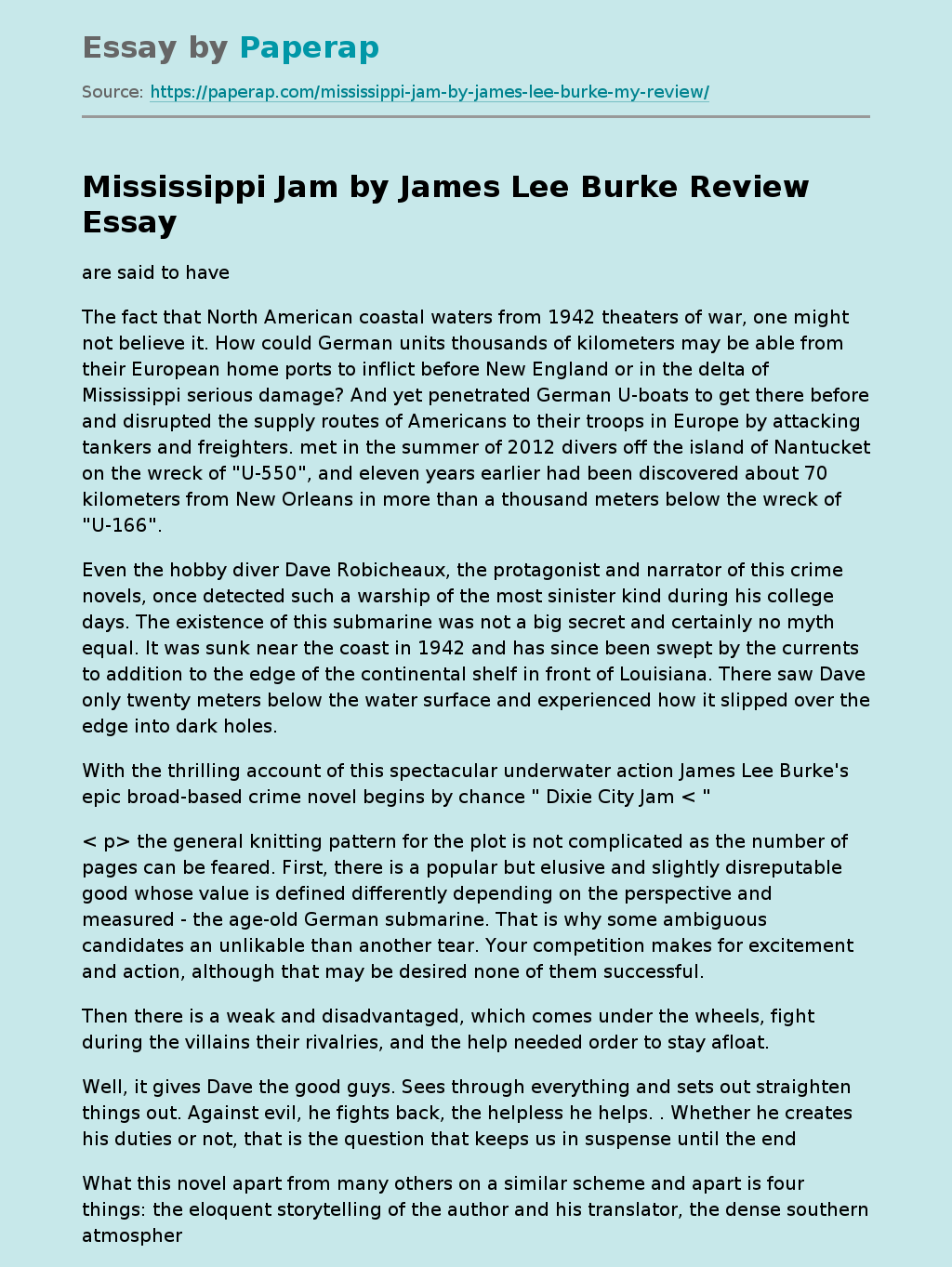Mississippi Jam By James Lee Burke Novel Review