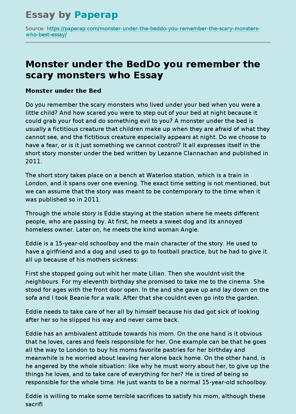 essay about monsters
