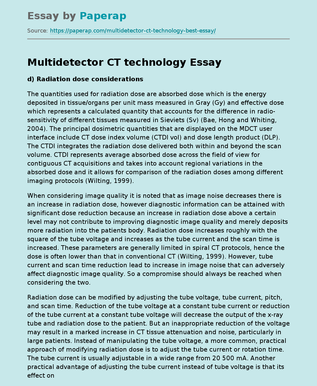 Multidetector CT technology