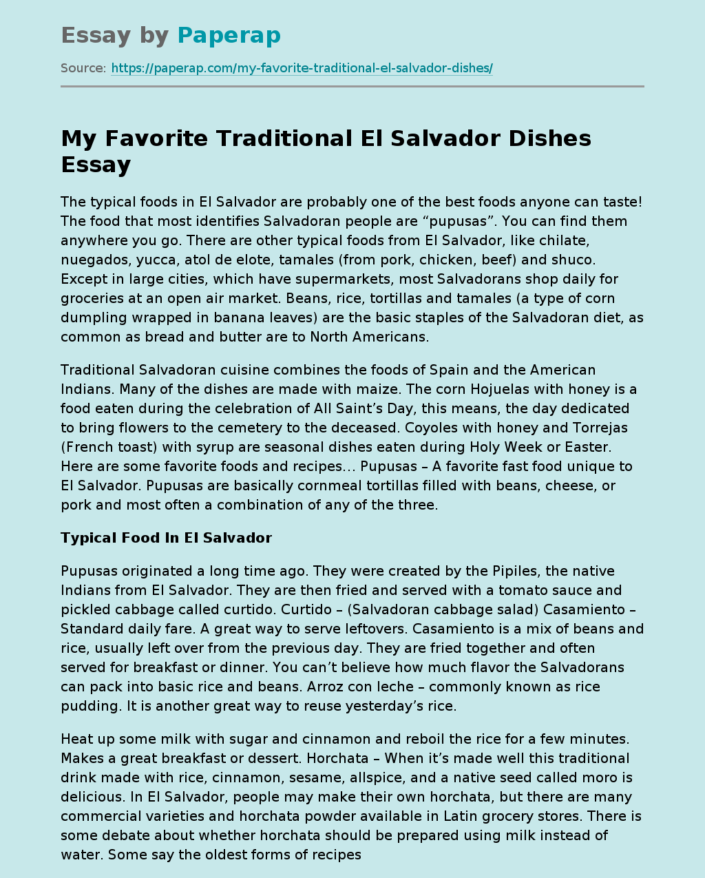 My Favorite Traditional El Salvador Dishes