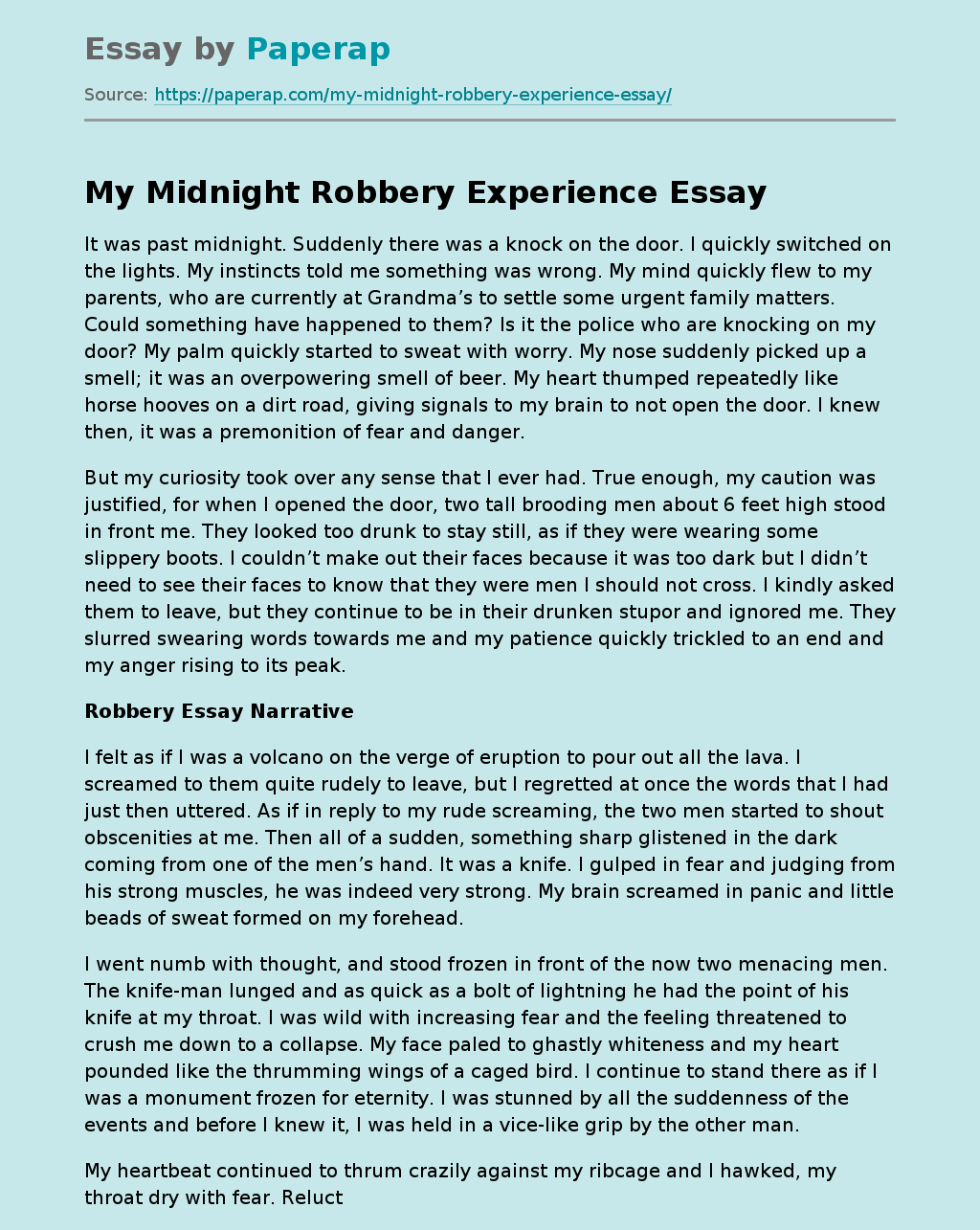 short essay on theft