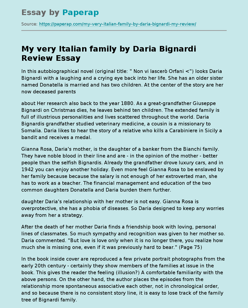 My very Italian family by Daria Bignardi Review