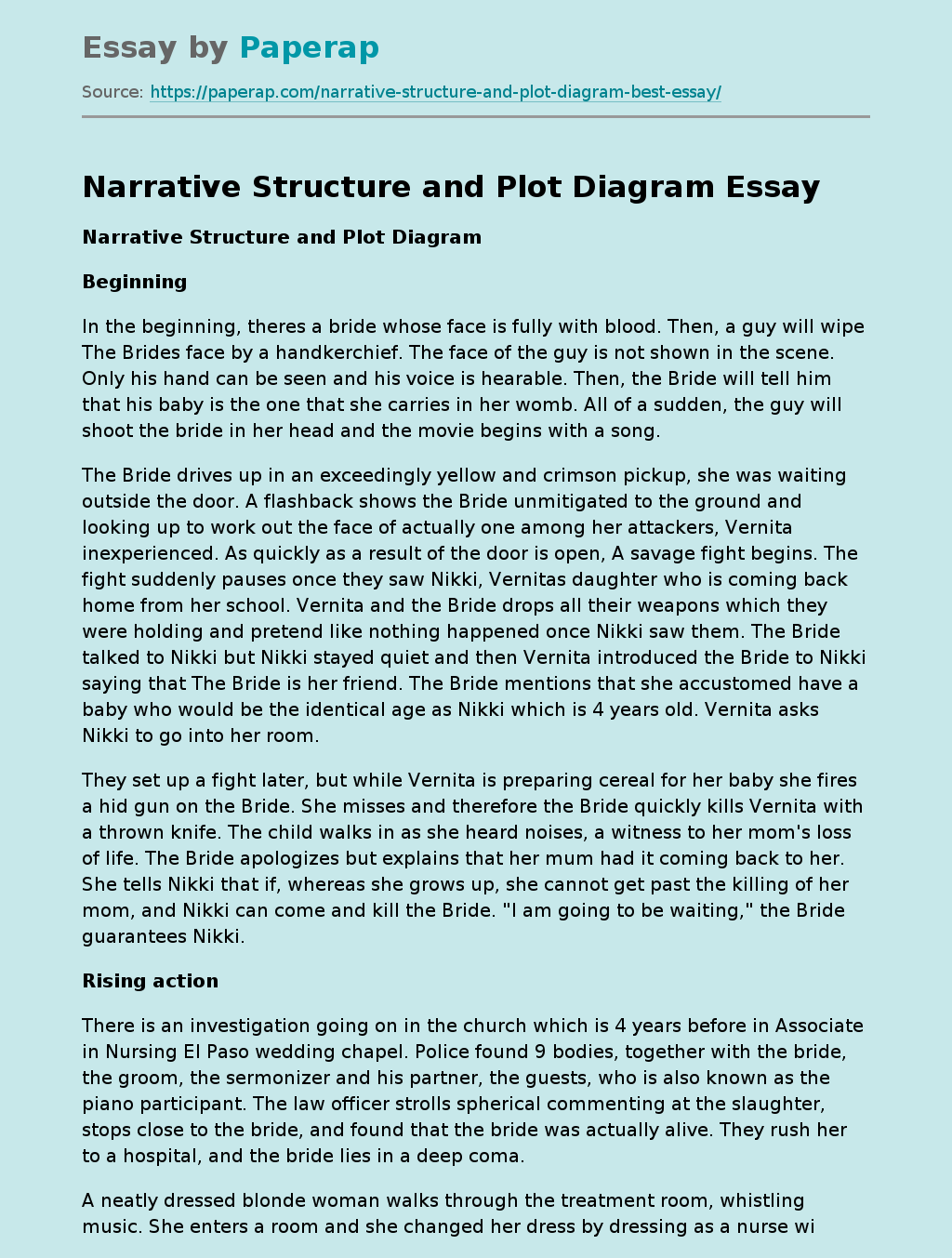 Narrative Structure and Plot Diagram