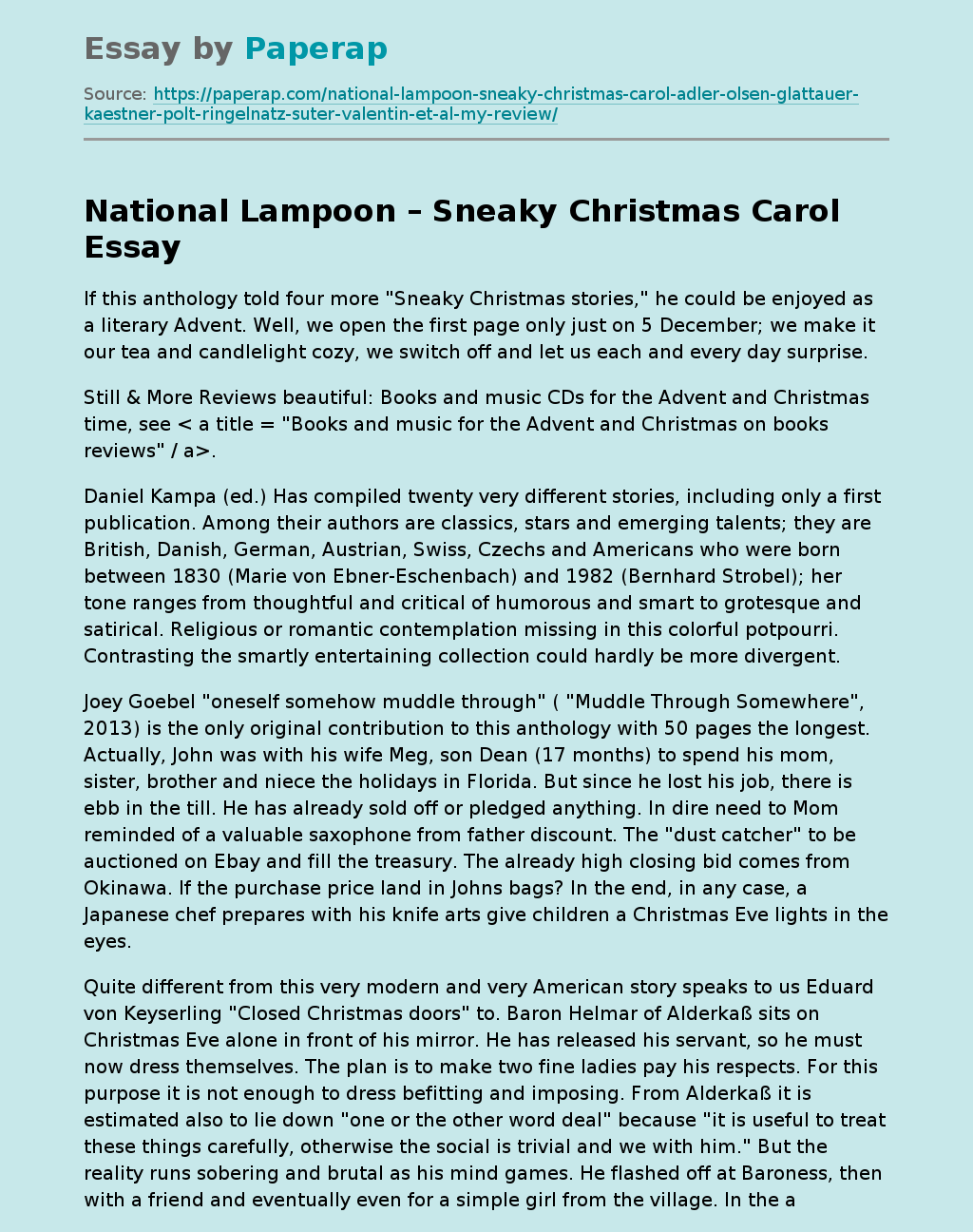 National Lampoon – Sneaky Christmas Carol
