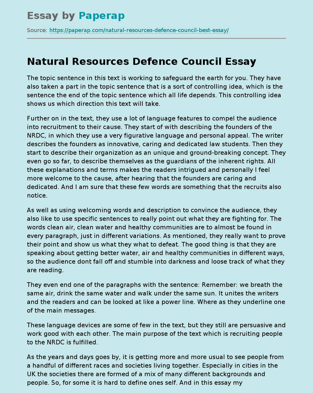 Natural Resources Defence Council