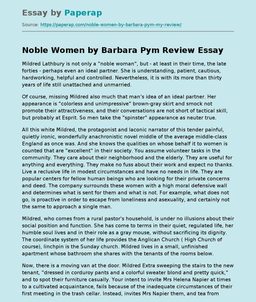 "Noble Women" by Barbara Pym
