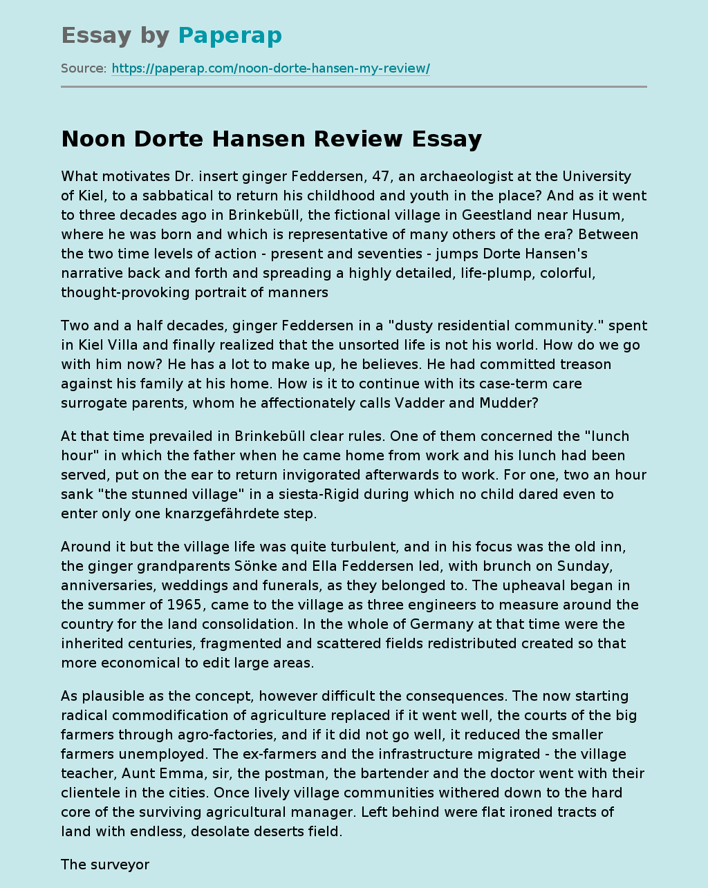 Noon Dorte Hansen Review