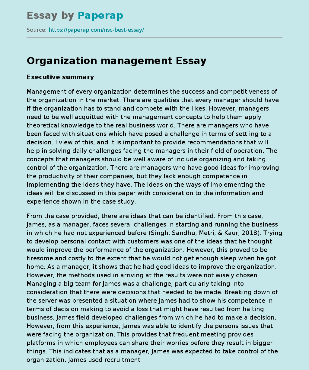 Organization management