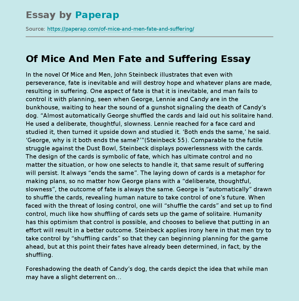 Of Mice And Men Fate and Suffering