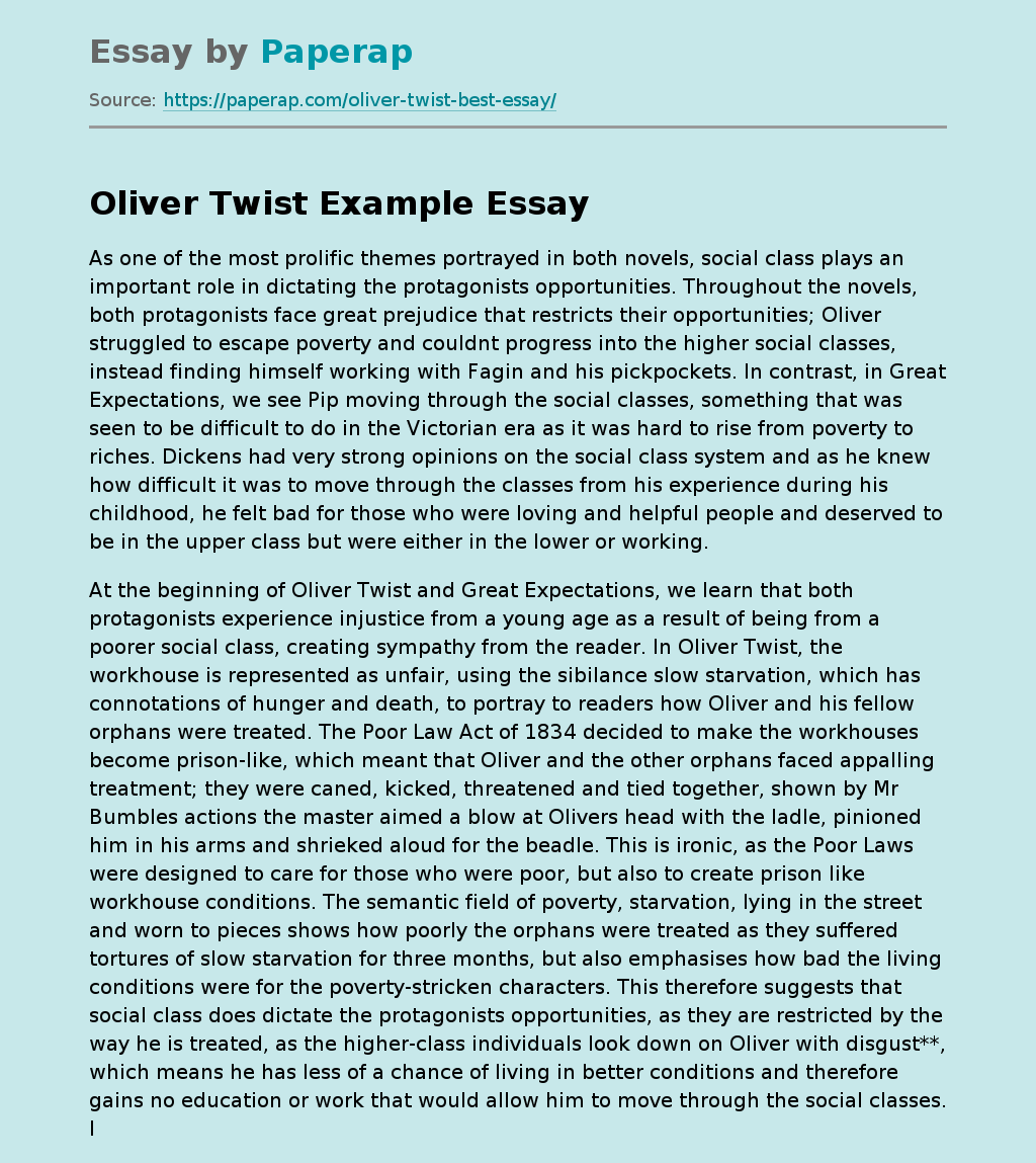 Oliver Twist Example