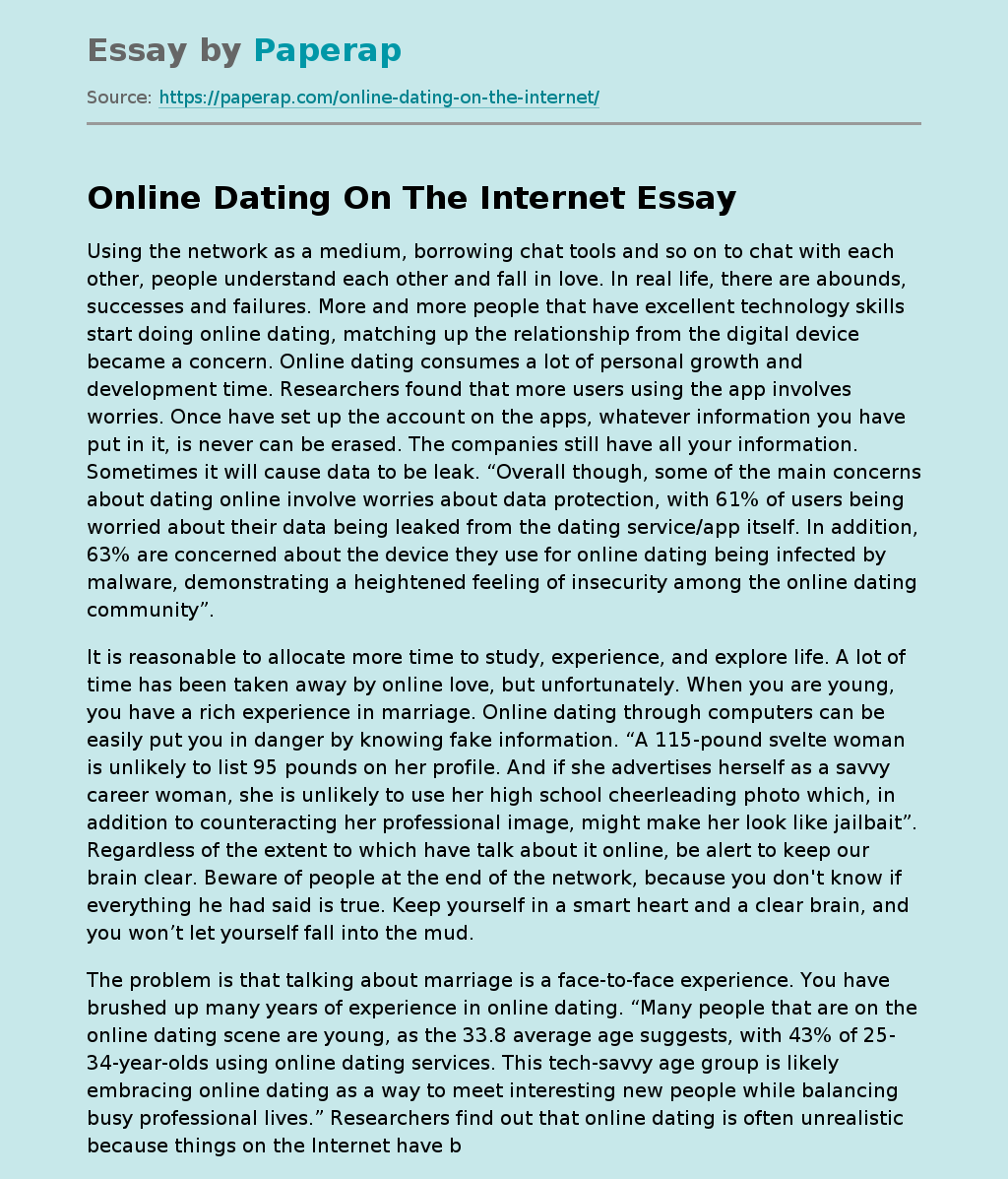 Online Dating On The Internet