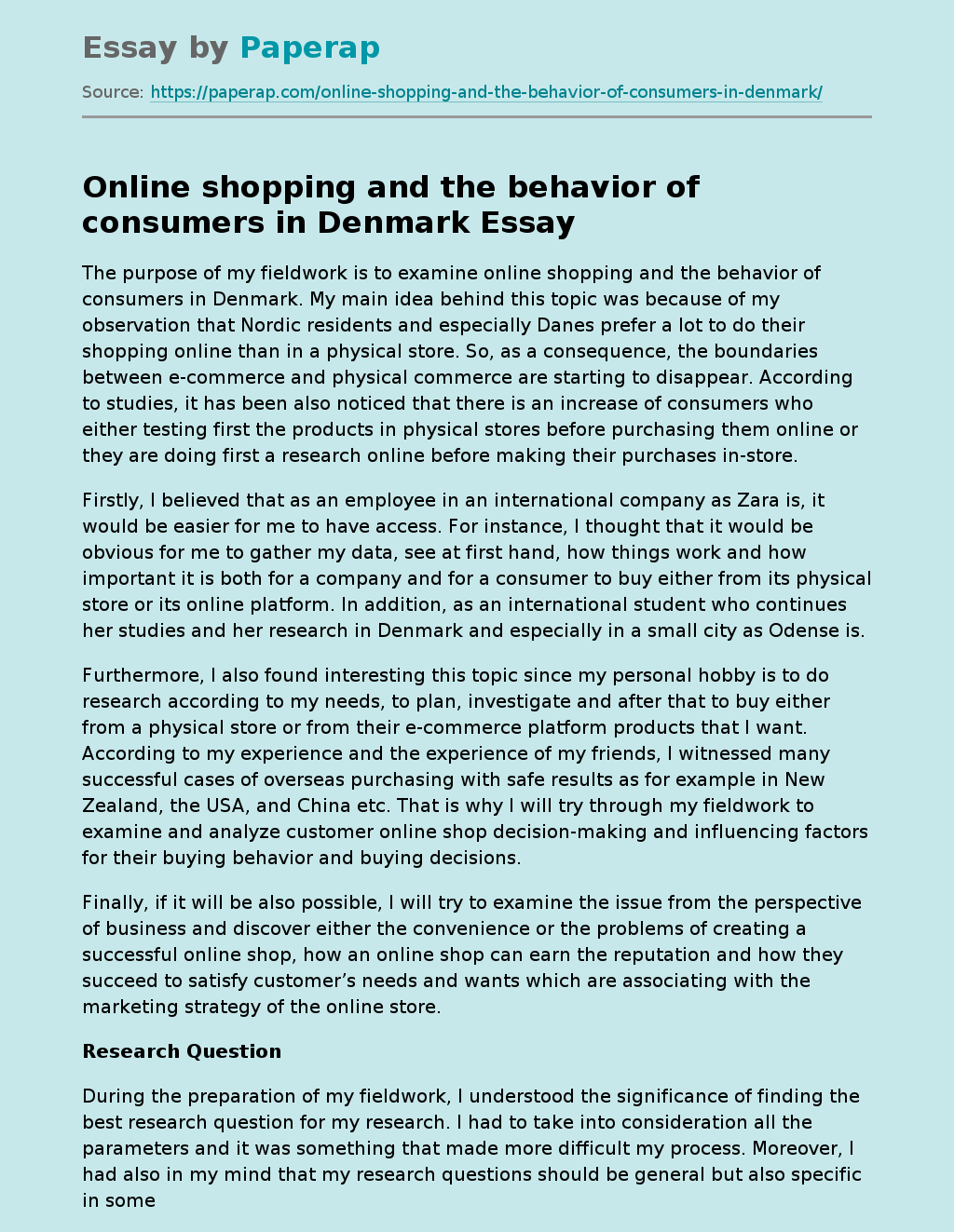 Online shopping and the behavior of consumers in Denmark