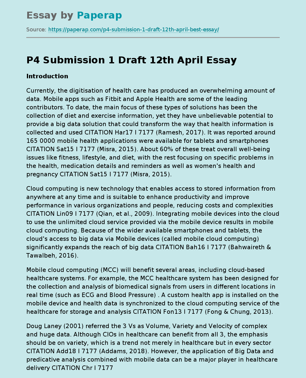 P4 Submission 1 Draft 12th April