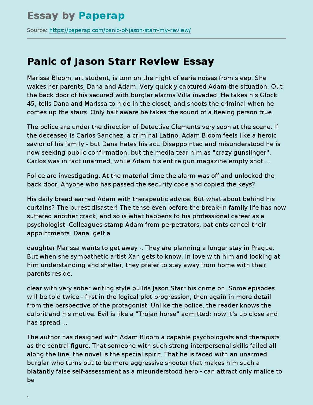 "Panic" of Comic Book Author Jason Starr