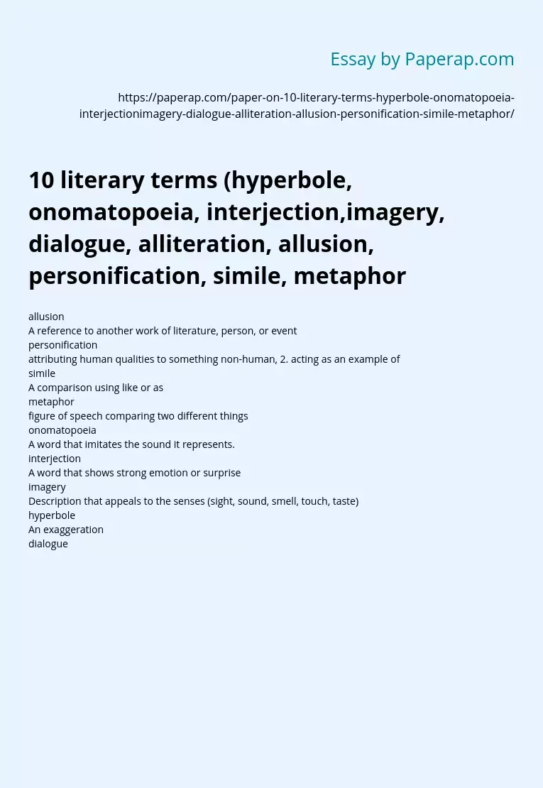 10 literary terms explanation