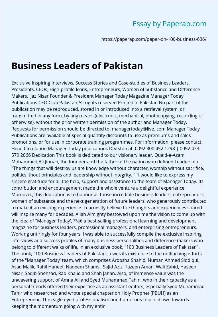 Business Leaders of Pakistan